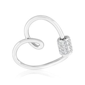 Zirconia Heart Carabiner Charm